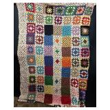 Patchwork Granny Square Afghan Blanket Small