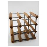 Geometric Wood and Metal Wine Rack