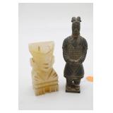 Hand Carved Onyx Stone Bookend & Chinese