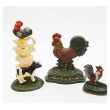 Rooster Cast Iron Rooster Door Stop, Rooster