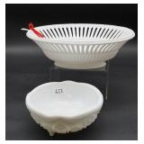 Daisy & Button Large Bowl & Milk Glass Pierced