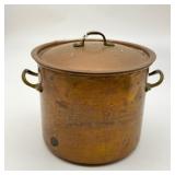 Copper Stock Pot w/Brass Handles