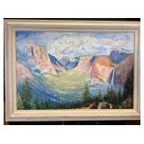 Yosemite Valley Oil on Canvas framed Painting by