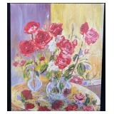 Red Roses Oil on Canvas Painting by de Pierre