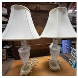 Pair of Crystal Glass Lamps