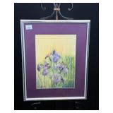 Original Watercolor Purple Irises