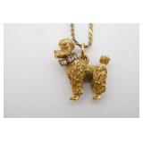 Gold Tone Poodle Pendant on Chain