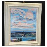 Coastal Landscape Oil on Canvas Framed by