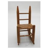 Farmhouse Splint Seat Doll Rocking Chair
