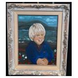 Framed Portrait on Canvas Little Boy by