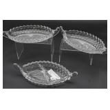 Fostoria American Crystal Divided Relish Boat &
