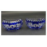 Cobalt Blue Cut to Clear Crystal Kafelanski Crysta