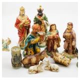 Vintage Christmas Nativity Set w/Candle Japan