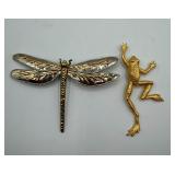 Dragon Fly & Frog Pin
