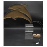 Pair of MCM Dolphin Balance Toys Kinetic Shelf
