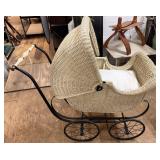 Wicker Baby Buggy
