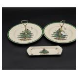 Spode Christmas Tree Tidbit Tray Servers & Relish