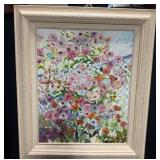 Floral Fence Garden Oil on Canvas by dePierre