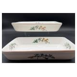 (2) Woodhill Floral Casserole Baker Dishes
