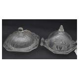 Depression Glass Covered Butter Dish & Jeannette