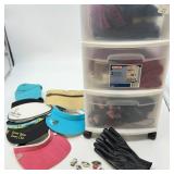 White 3 Drawer Cart w/Sun Visors, Gloves,