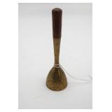 Mid Century Etched Brass Hand Bell w/Wood