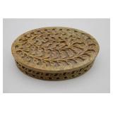 Hand Carved Soapstone Trinket Jewelry Box
