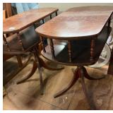 Vintage Two Tier Pedestal Side Tables