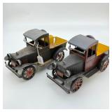 Pair of Vintage Metal Toy Pick Up Trucks Replicas