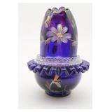 Fenton Royal Purple Colonial Scroll Fairy Lamp