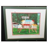 Curwood Harrison Watercolor Print Birdhouses