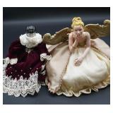 Porcelain China Head Doll & Angel