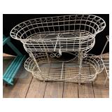 Victorian Style Wirework 2 Tier Basket Plant Stand