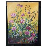 Pink & Purple Roses Painting on Canvas