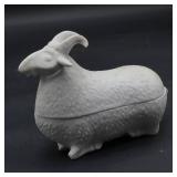White Porcelain Ram Trinket Dish