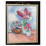 Floral Still Life Oil on Canvas Signed Georgia Fox