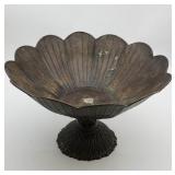 Metal Scalloped Pedestal Bowl