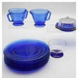 Hazel Atlas Cobalt Blue Moderntone Plates,