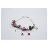 Sterling Silver Pandora Style Charm Bracelet