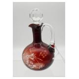 Cranberry Wheel Cut Grape Cruet