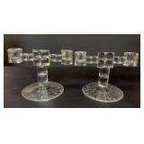 Mid Century Modern Cubist Candle Holders Pair