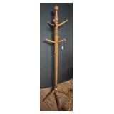 Mid Century Turned Maple Hat & Coat Rack