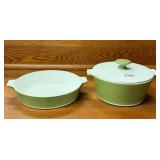 Corning Ware Casserole Dishes Avocado Green (2)