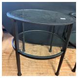 Pottery Barn Tanner Round Glass End Table
