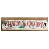 Happy Holidays Wooden Sign