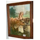 The Jerseys Chromolithograph Victorian Milkmaid