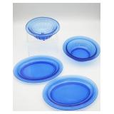 Cobalt Blue Moderntone Glass Platters & Bowls