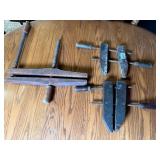 Antique Wooden Clamps Lot