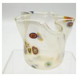 Murano Hand Blown Clear Glass Handkerchief