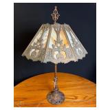 Art Nouveau Slag Glass Lamp